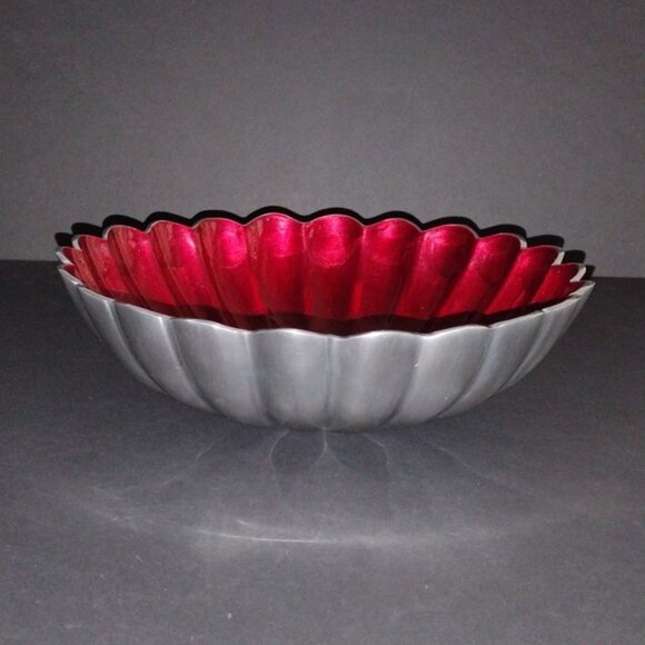 Julia Knight Peony 12" Round Deep Bowl Pomegranate - Picture 4 of 13